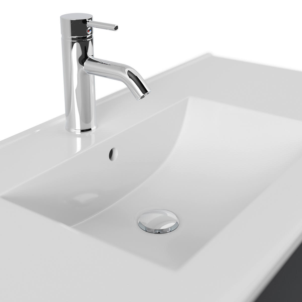 WASCHTISCHKOMBI 101 cm  - Graphitfarben/Weiß, Basics, Keramik/Holzwerkstoff (101cm) - MID.YOU