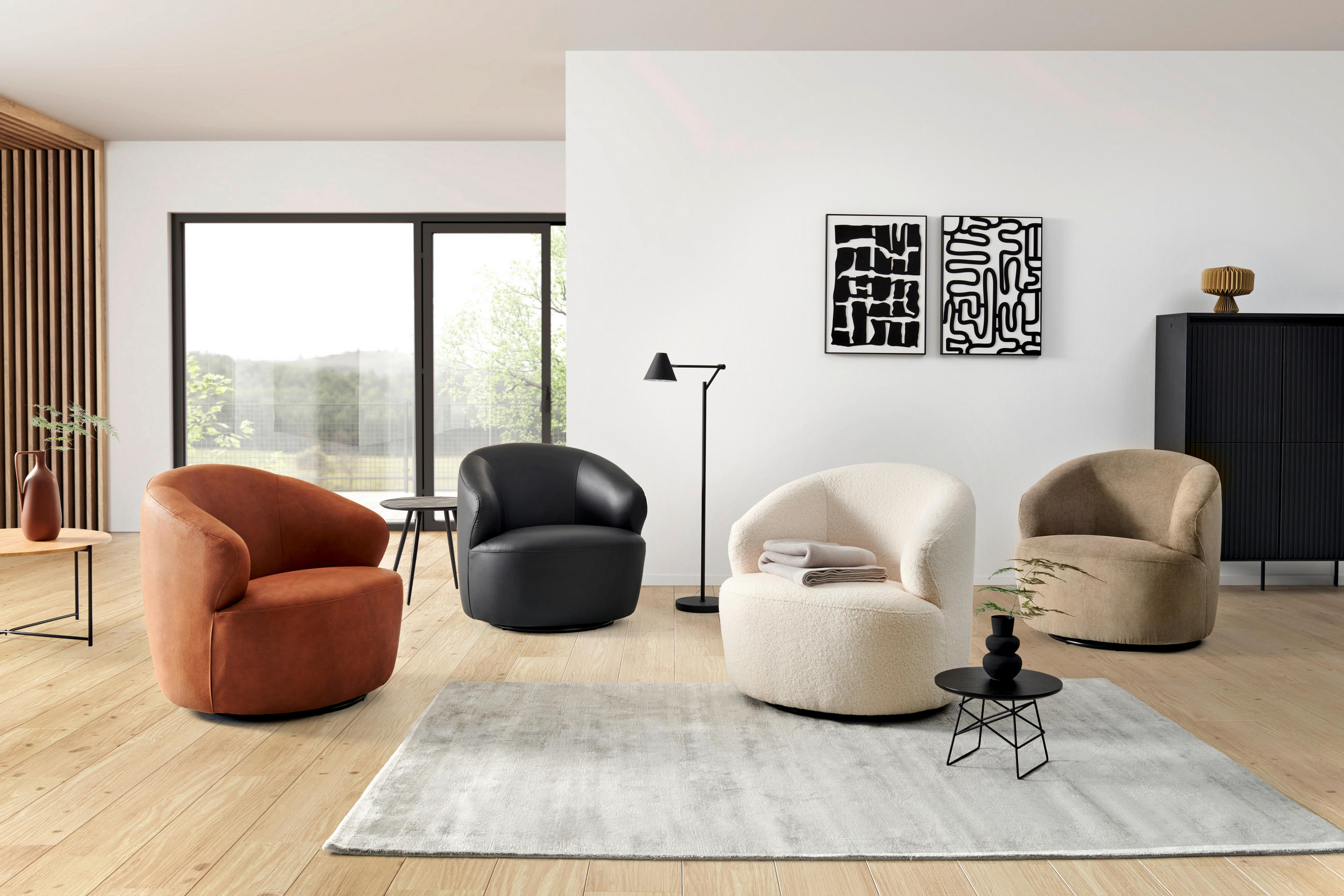 Thumbnail - Mid.you Sessel, Beige, Textil, 80x76.5x80 cm, Wohnzimmer, Sessel, Polstersessel