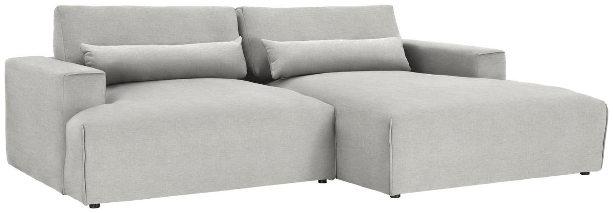 ECKSOFA Struktur Hellgrau  - Hellgrau/Schwarz, Design, Kunststoff/Textil (267/187cm) - Stylife