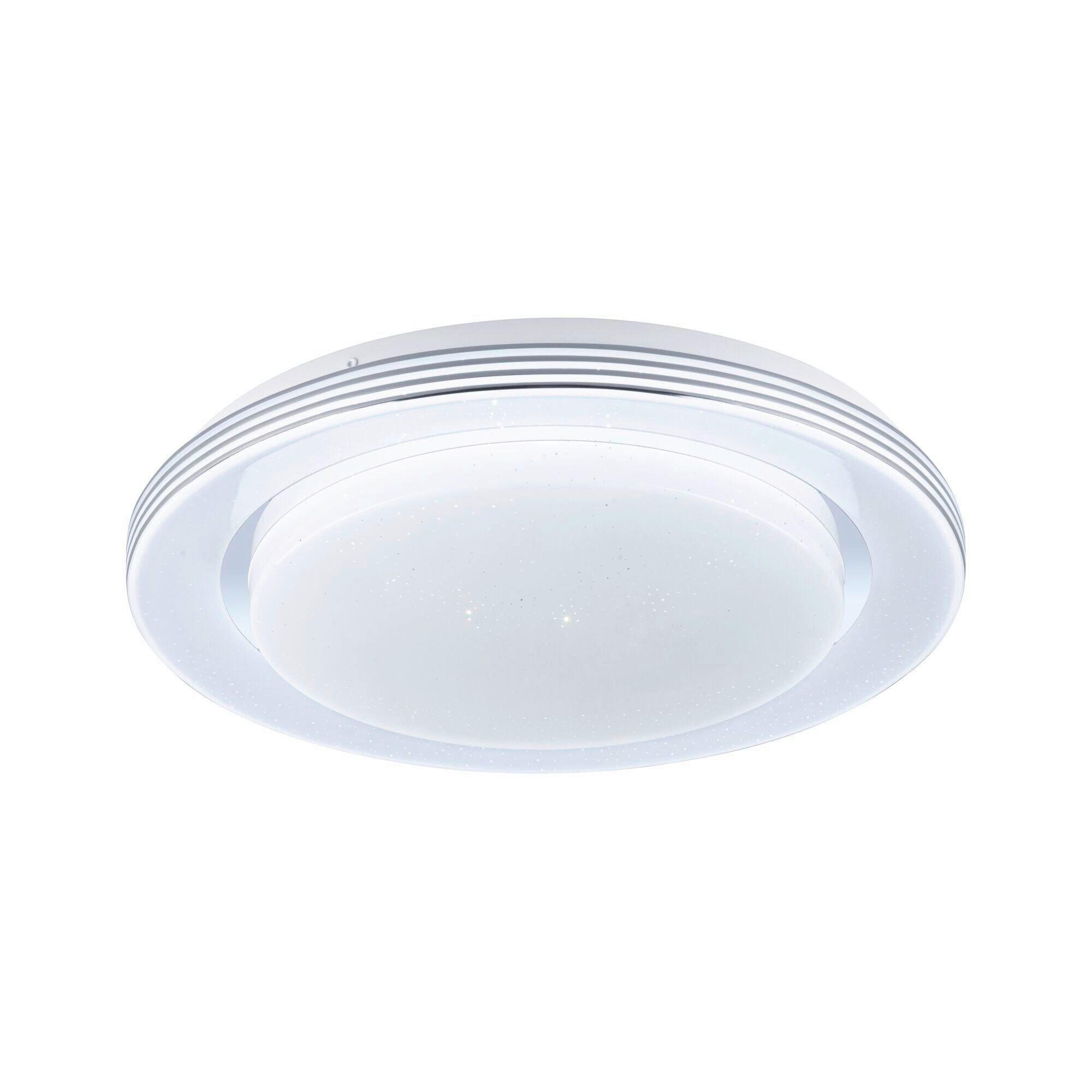DECKENLEUCHTE  38/7,5 cm    - Chromfarben/Weiß, Basics, Kunststoff/Metall (38/7,5cm) - Paulmann