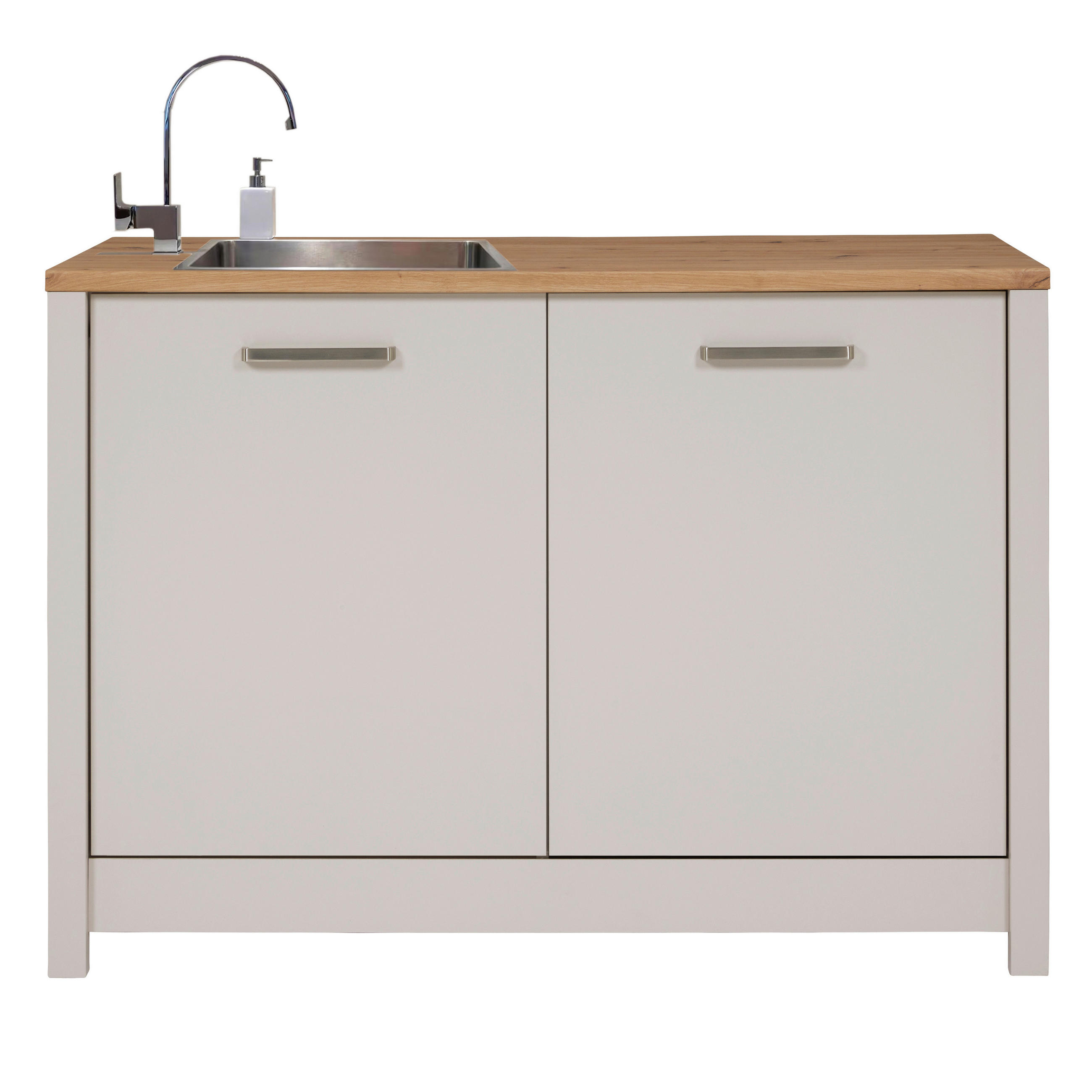 SPODNJA OMARICA ZA KORITO - srebrne barve/kašmir, Moderno, kovina/leseni material (130,3/92/60cm) - Xora