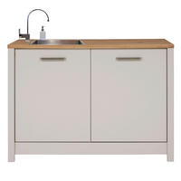 SPODNJA OMARICA ZA KORITO - srebrne barve/kašmir, Moderno, kovina/leseni material (130,3/92/60cm) - Xora