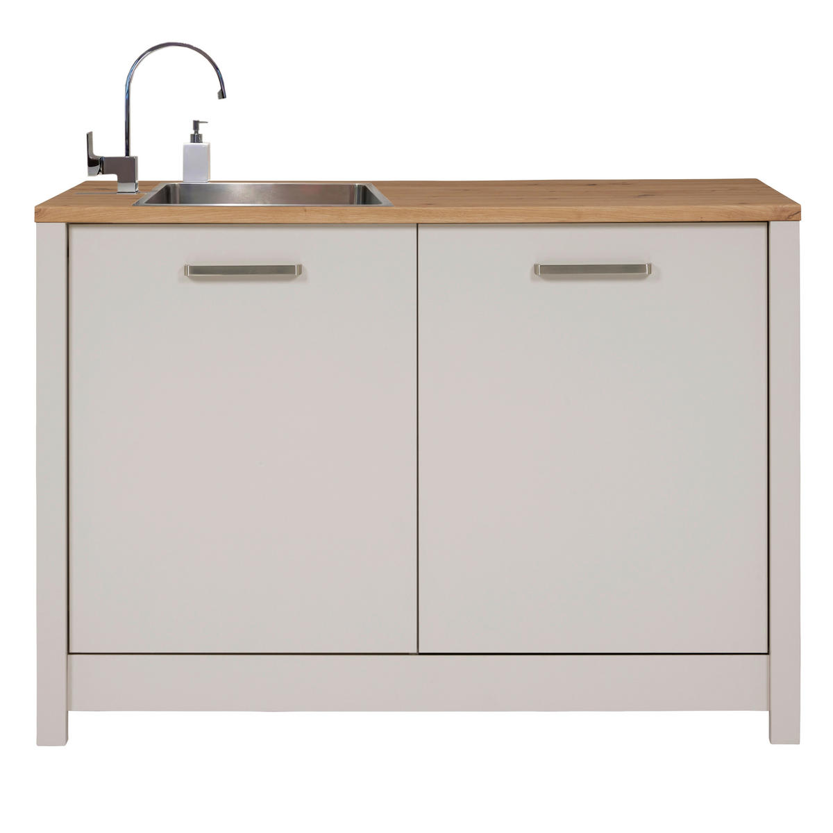 SPODNJA OMARICA ZA KORITO - srebrne barve/kašmir, Moderno, kovina/leseni material (130,3/92/60cm) - Xora