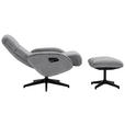 RELAXSESSELSET inkl. Funktion Cord Relaxfunktion, Hocker    - Dunkelgrau/Schwarz, Design, Textil/Metall (75/106/74cm) - Xora