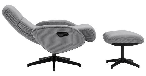 RELAXSESSELSET inkl. Funktion Cord Relaxfunktion, Hocker - Dunkelgrau/Schwarz, Design, Textil/Metall (75/106/74cm) - Xora