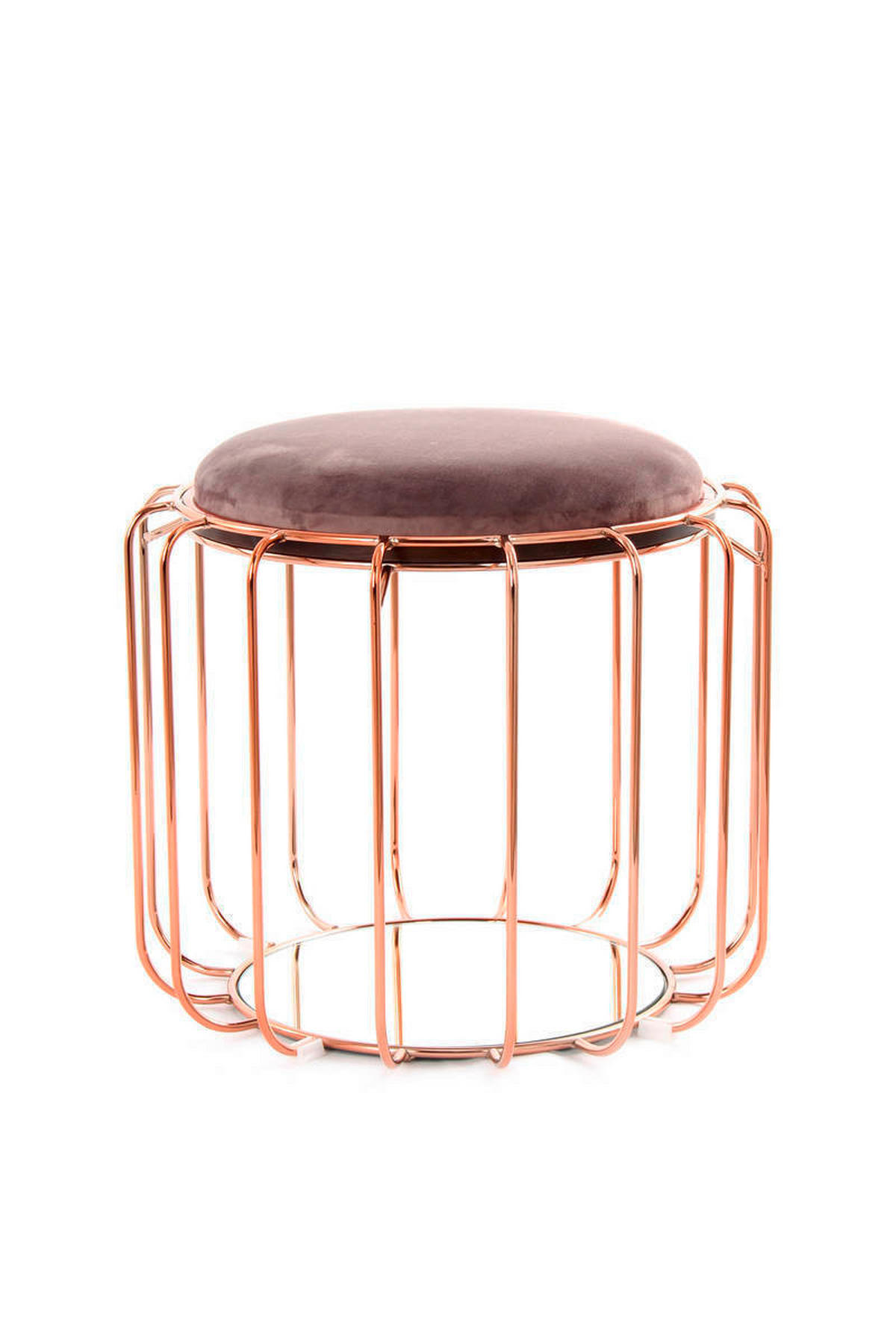 BEISTELLTISCH HOCKER 2 in 1 50/50/45 cm Violett, Kupferfarben  - Violett/Kupferfarben, Basics, Glas/Holzwerkstoff (50/50/45cm) - Kayoom