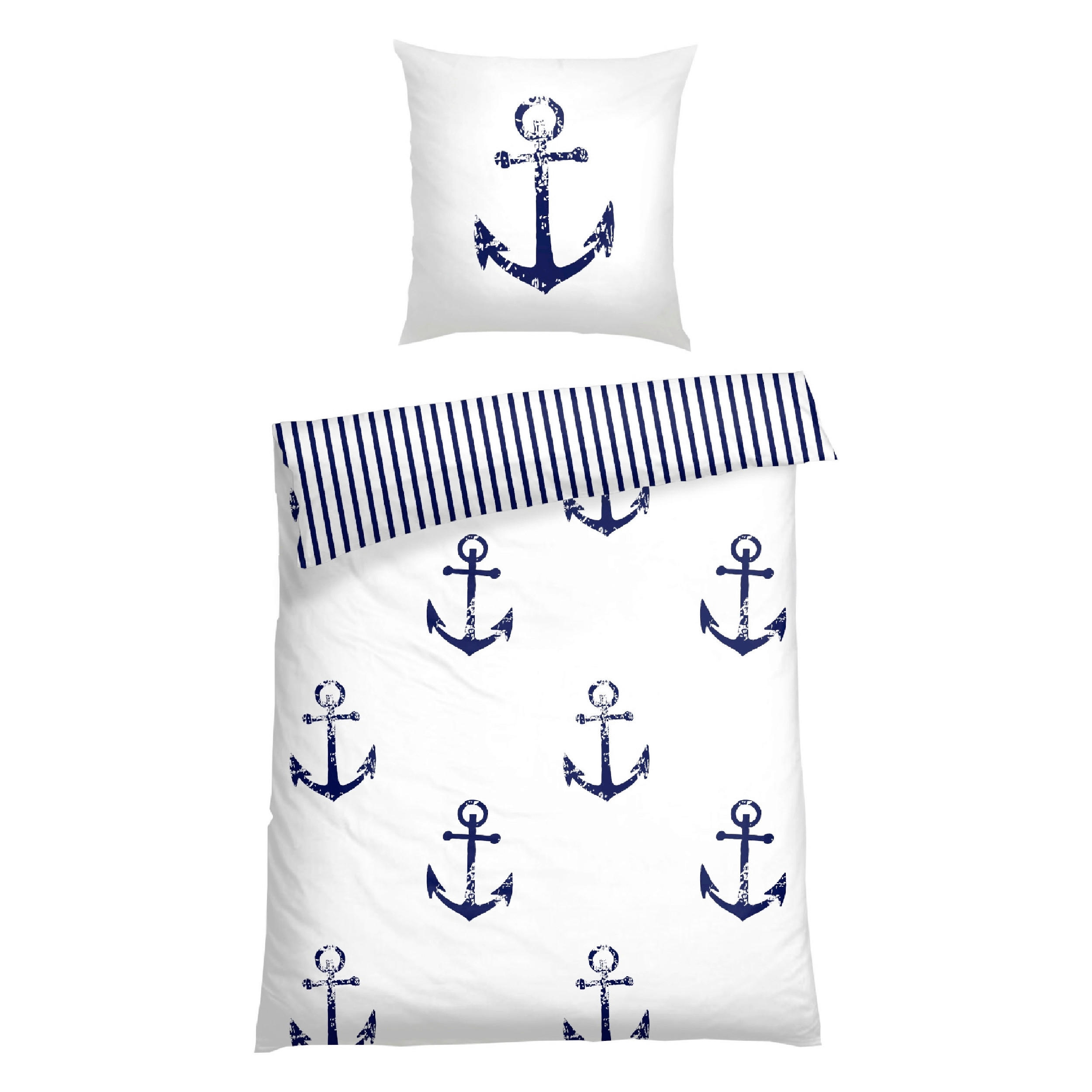 BETTWÄSCHE MARINA Renforcé 155/220 cm  - Weiß, Basics, Textil (155/220cm)