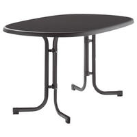 GARTENKLAPPTISCH 140/90/72 cm Metall oval  - Anthrazit/Grau, Basics, Kunststoff/Metall (140/90/72cm) - Sieger