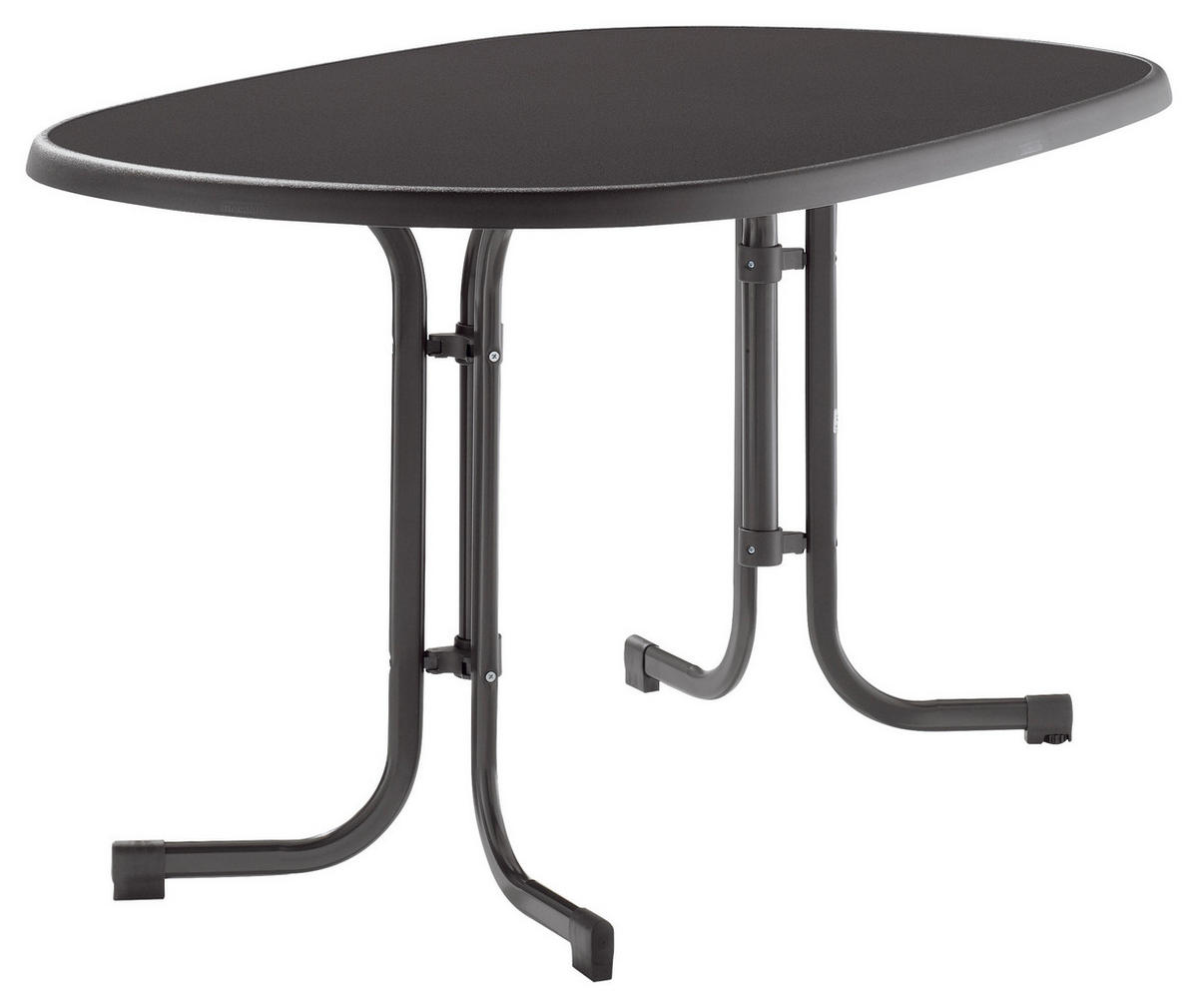 GARTENKLAPPTISCH 140/90/72 cm Metall oval  - Anthrazit/Grau, Basics, Kunststoff/Metall (140/90/72cm) - Sieger