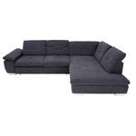 ECKSOFA in Chenille Dunkelgrau  313/242 cm  - Chromfarben/Dunkelgrau, Design, Textil (313/242cm) - Xora
