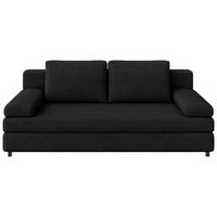 SCHLAFSOFA Jacquard Anthrazit Querschläfer  inkl. Rückenkissen, Armlehnenkissen, Bettkasten  - Anthrazit/Schwarz, Design, Kunststoff/Textil (200/88/87cm) - Xora