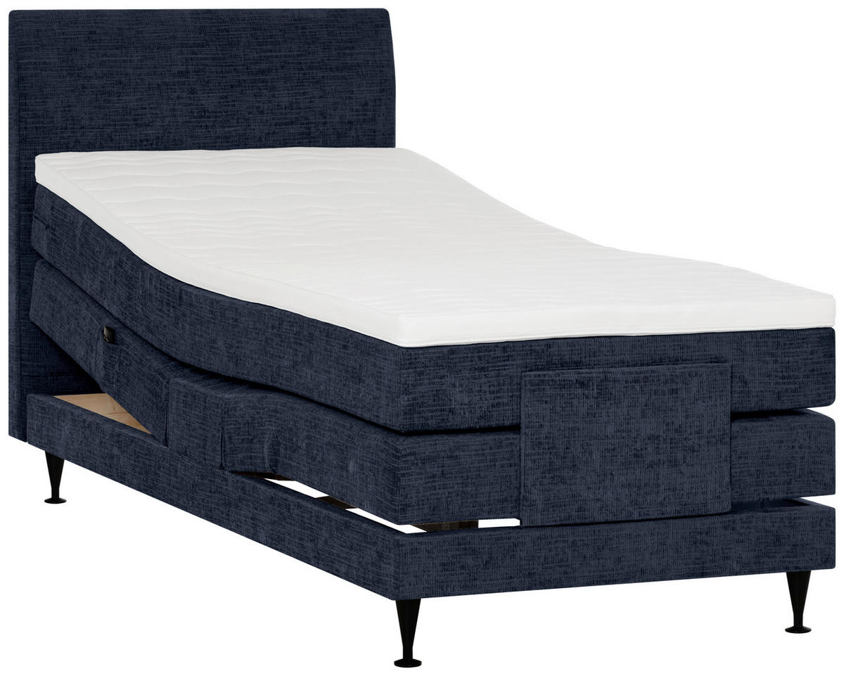 BOXSPRINGBETT 100/200 cm  Dunkelblau  - Schwarz/Dunkelblau, Konventionell, Holzwerkstoff/Textil (100/200cm) - Welnova