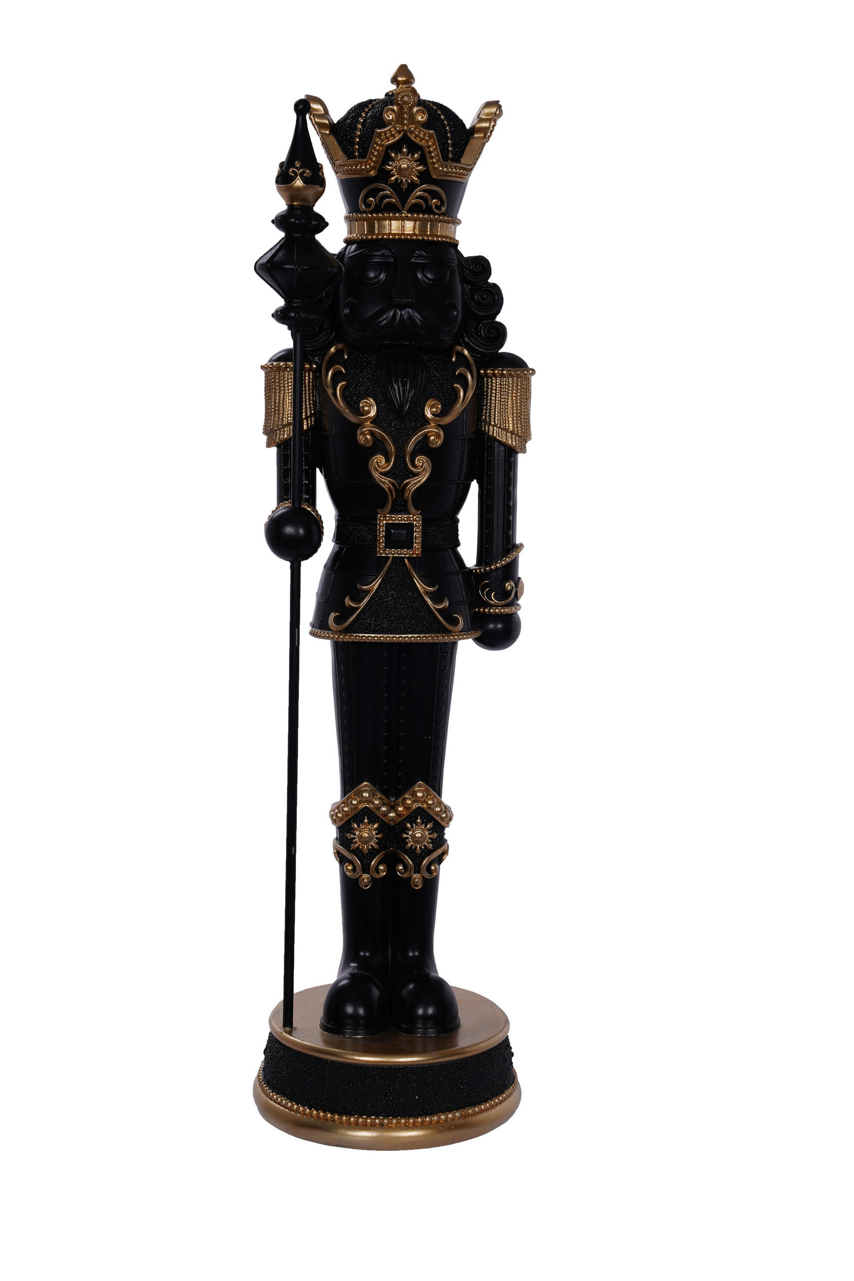 NUSSKNACKERFIGUR - Goldfarben/Schwarz, Trend, Kunststoff (14/13/50cm)