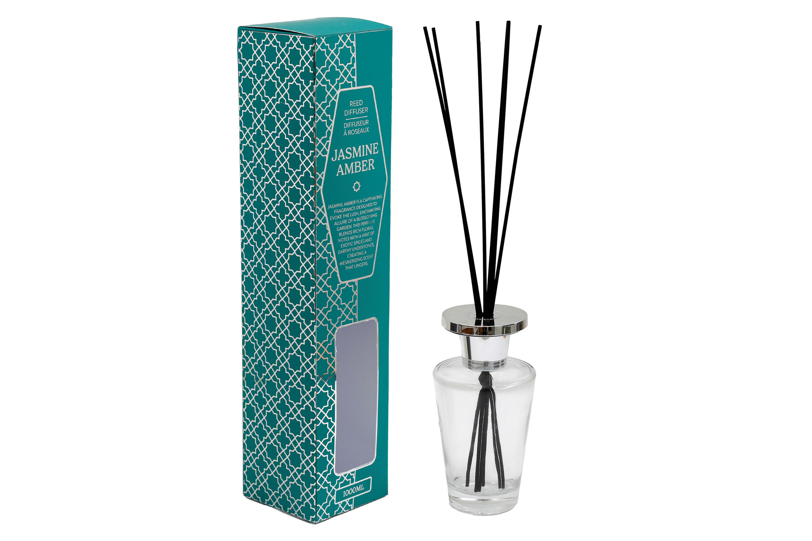 POKOJOVÁ VŮNĚ  - tyrkysová, Basics, sklo (12,5/55,7/12,5cm)