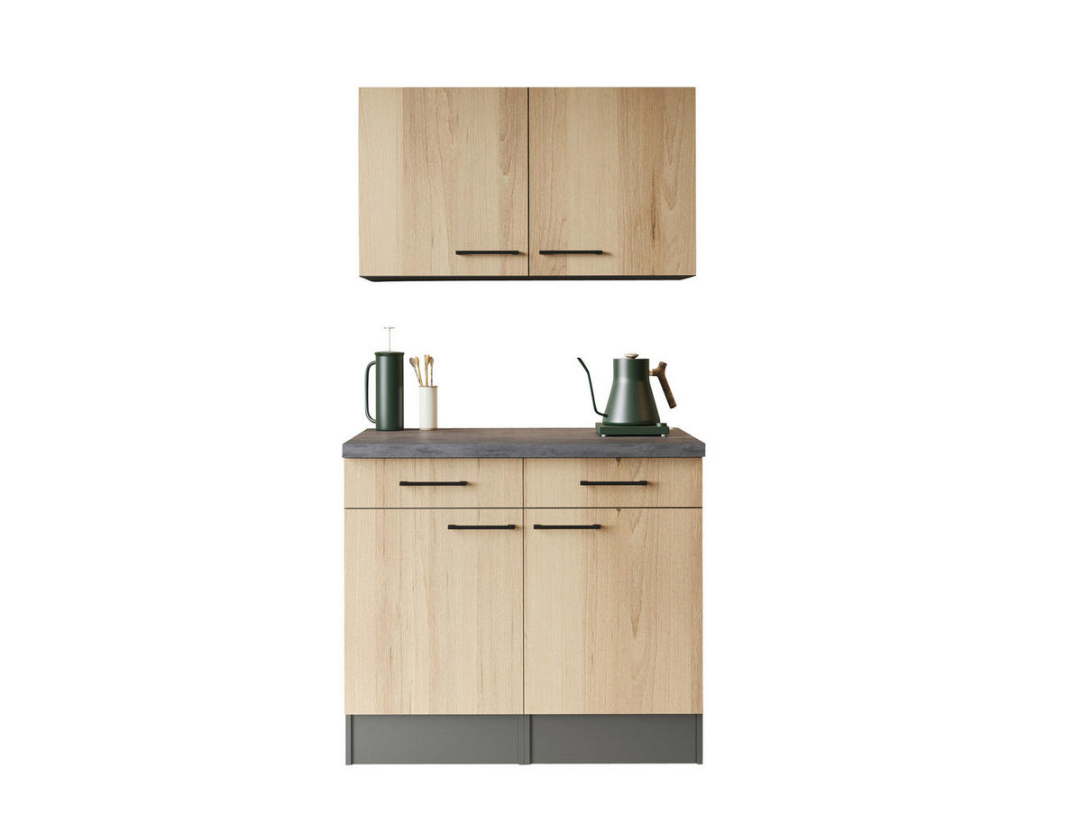 BUFFET 100/200/60 cm  in  - Schwarz/Eiche Artisan, Trend, Holzwerkstoff/Metall (100/200/60cm) - Respekta