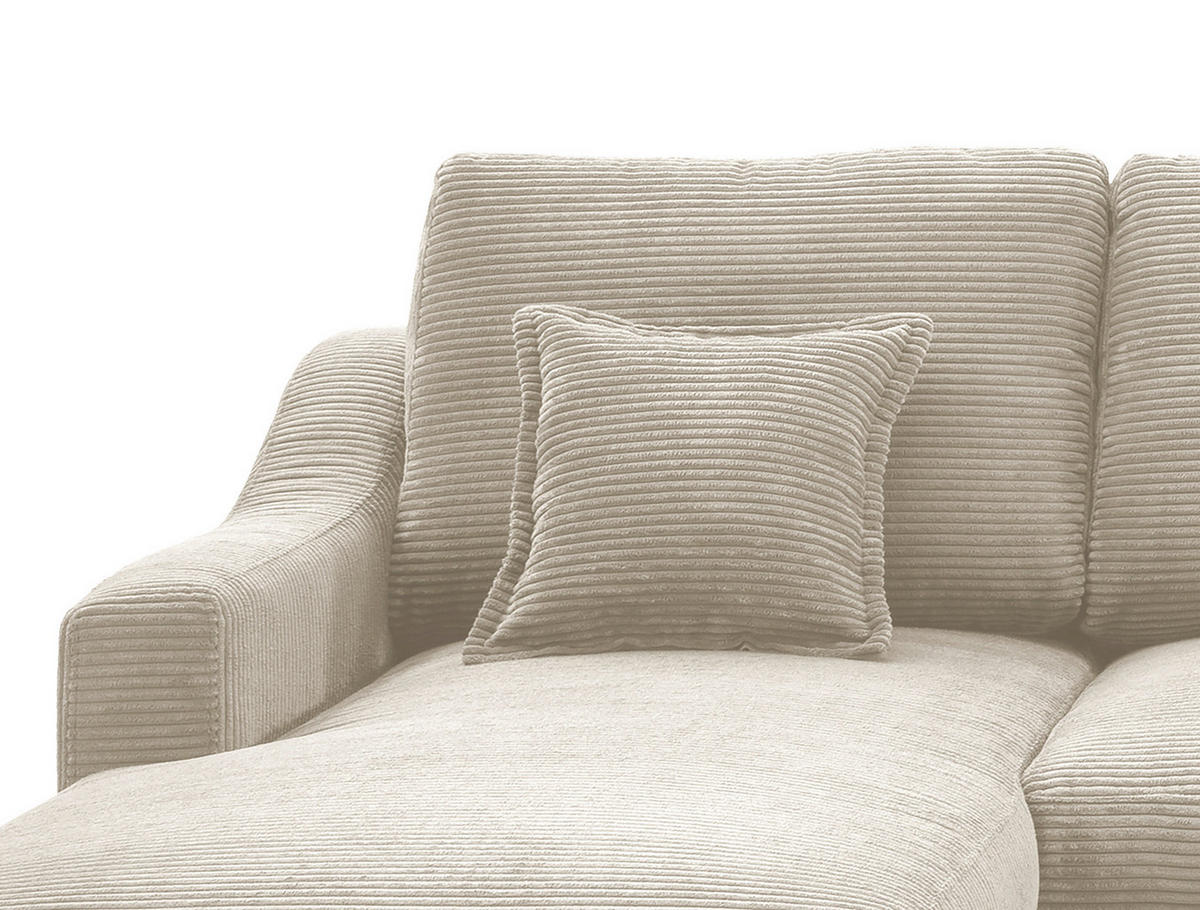WOHNLANDSCHAFT in Cord Beige  - Beige/Naturfarben, KONVENTIONELL, Holz/Textil (150/301/200cm) - P & B