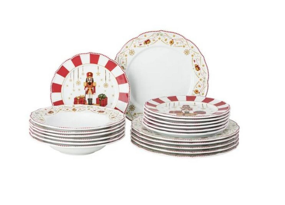 SET TANJURA   31.5/29.5/29.5 cm          CHRISTMAS LOVE   - bijela visoki sjaj/crvena, Basics, keramika (31.5/29.5/29.5cm) - Hutschenreuther