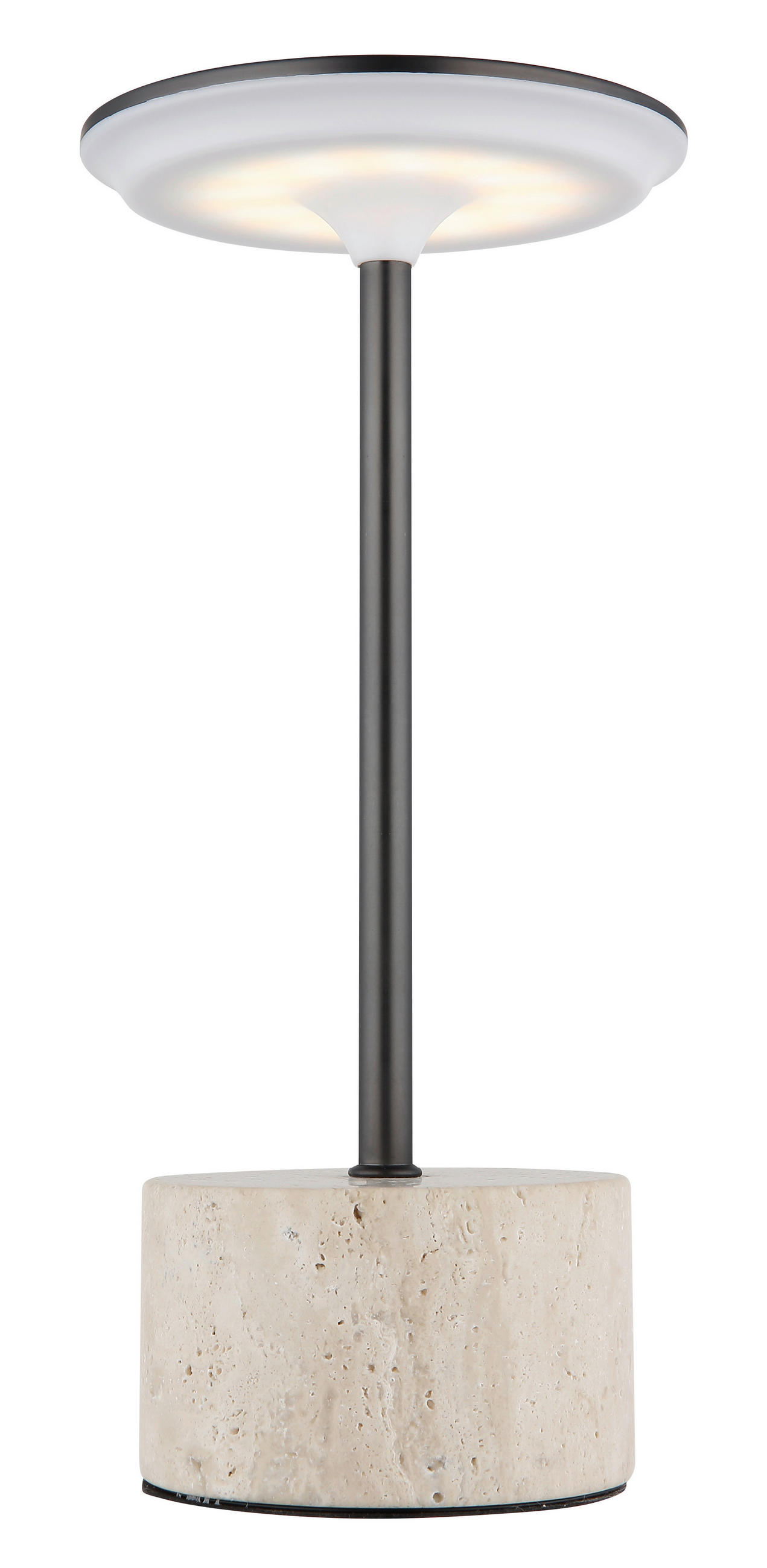 STOLNA PUNJIVA SVJETILJKA TRAVERTIN  - bijela/siva, Design, kamen/metal (12/27.6cm) - Globo