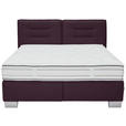 BOXSPRINGBETT 180/200 cm,  in Brombeere, Matratze, H3 + H3 = fest  - Chromfarben/Brombeere, KONVENTIONELL, Textil (180/200cm) - Dieter Knoll
