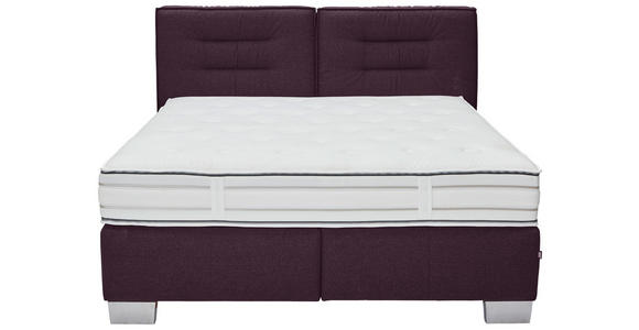 BOXSPRINGBETT 180/200 cm,  in Brombeere, Matratze, H3 + H3 = fest  - Chromfarben/Brombeere, KONVENTIONELL, Textil (180/200cm) - Dieter Knoll