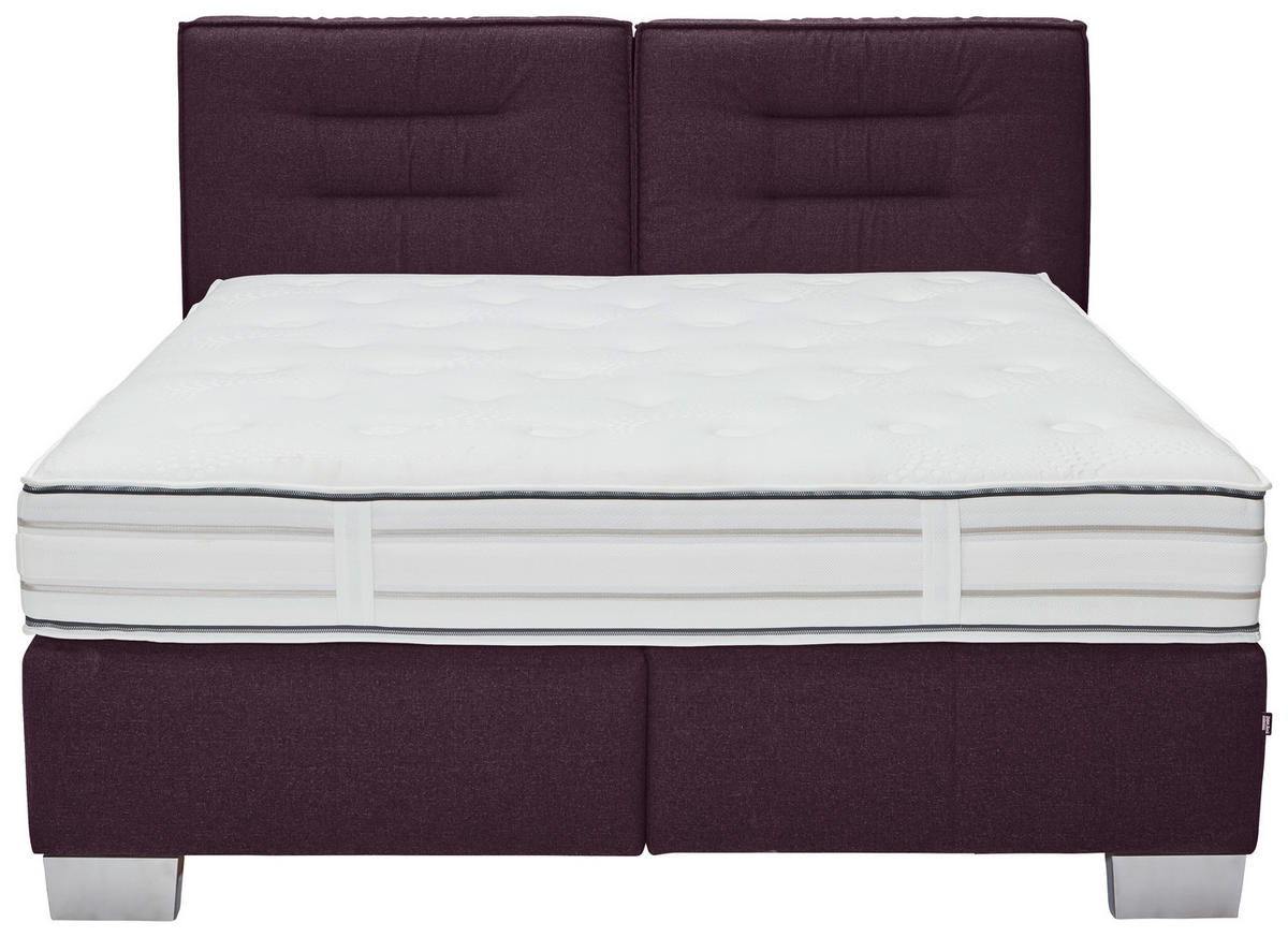 BOXSPRINGBETT 180/200 cm  in Brombeere  - Chromfarben/Brombeere, KONVENTIONELL, Textil (180/200cm) - Dieter Knoll