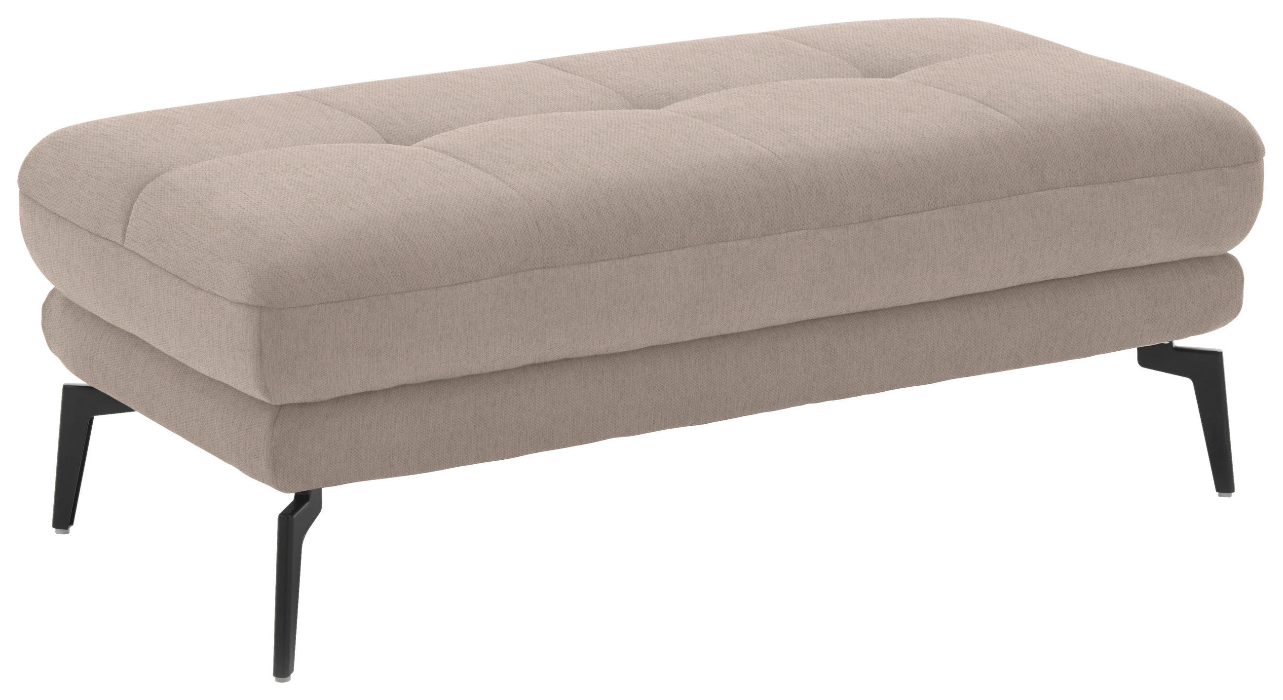 HOCKER in Textil Naturfarben  - Schwarz/Naturfarben, Design, Textil/Metall (132/45/68cm) - Beldomo Style