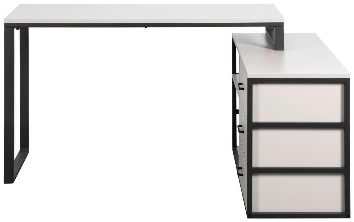 SAROKÍRÓASZTAL  - kasmírszínű/fekete, Modern, faalapú anyag/fém (140/100/75cm) - Livetastic