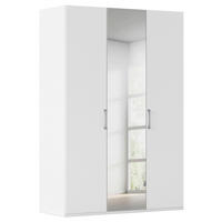 DREHTÜRENSCHRANK 151/223/61 cm,  in Weiß, 3-türig  - Chromfarben/Edelstahlfarben, Basics, Glas/Holzwerkstoff (151/223/61cm) - Novel