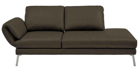 RÉCAMIERE  in Echtleder Olivgrün  - Chromfarben/Olivgrün, Design, Leder/Metall (209/85-109/95-16cm) - Dieter Knoll