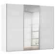 SCHWEBETÜRENSCHRANK 271/223/68 cm 3-türig Weiß Hochglanz, Weiß  - Weiß Hochglanz/Alufarben, Basics, Glas/Holzwerkstoff (271/223/68cm) - Novel