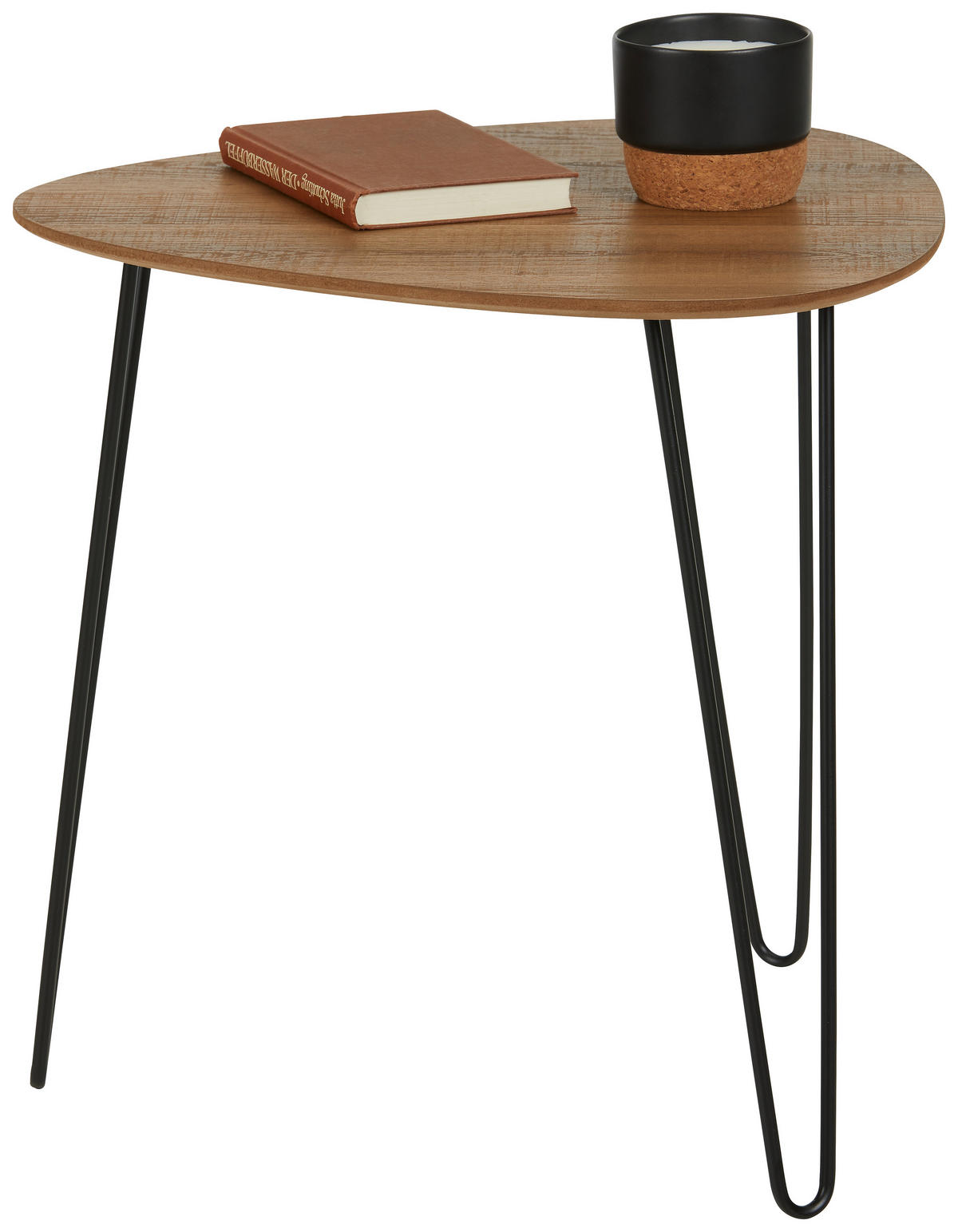 MIZICA, 48/48/48 cm črna, barve hrasta  - črna/barve hrasta, Moderno, kovina/leseni material (48/48/48cm) - Carryhome