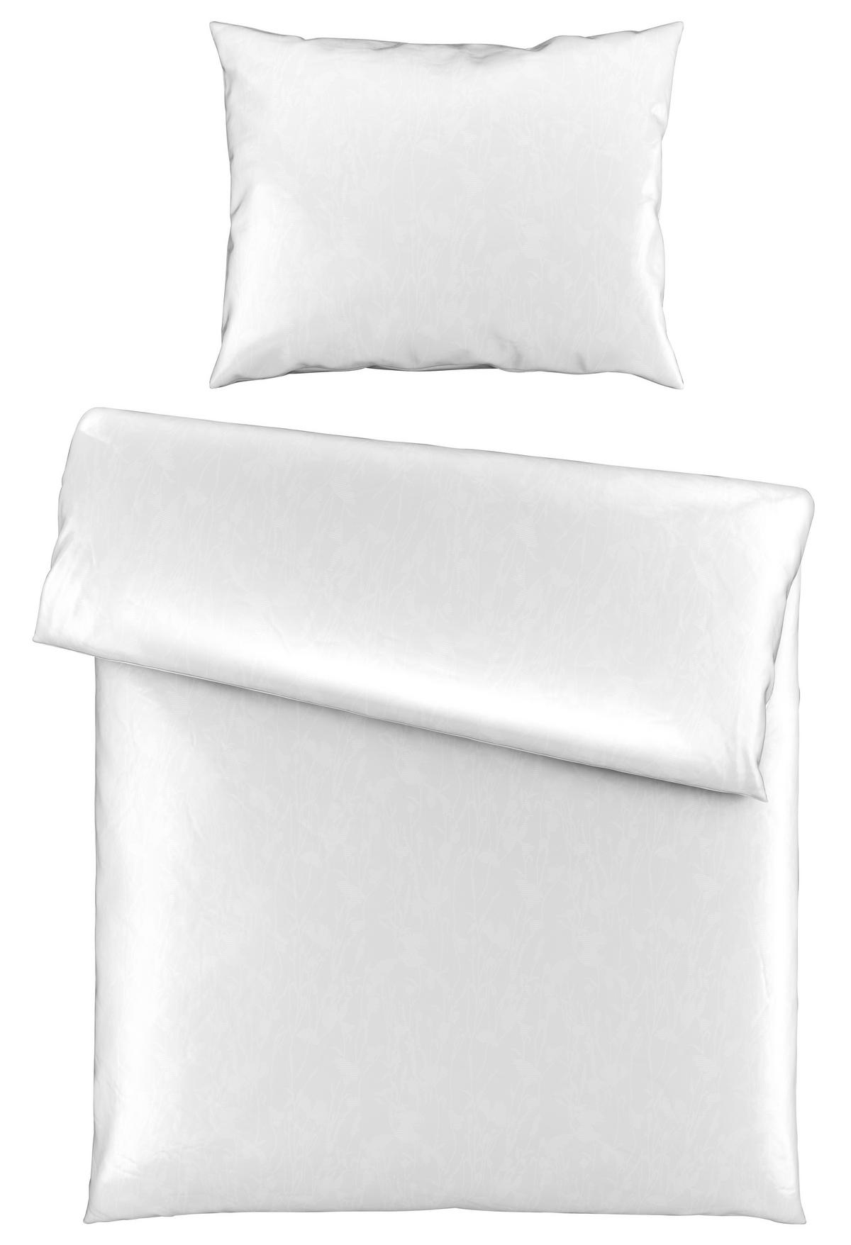 BETTWÄSCHESET Satin 160/210 cm  65 cm/100 cm  - Weiss, Konventionell, Textil (160/210cm) - Novel