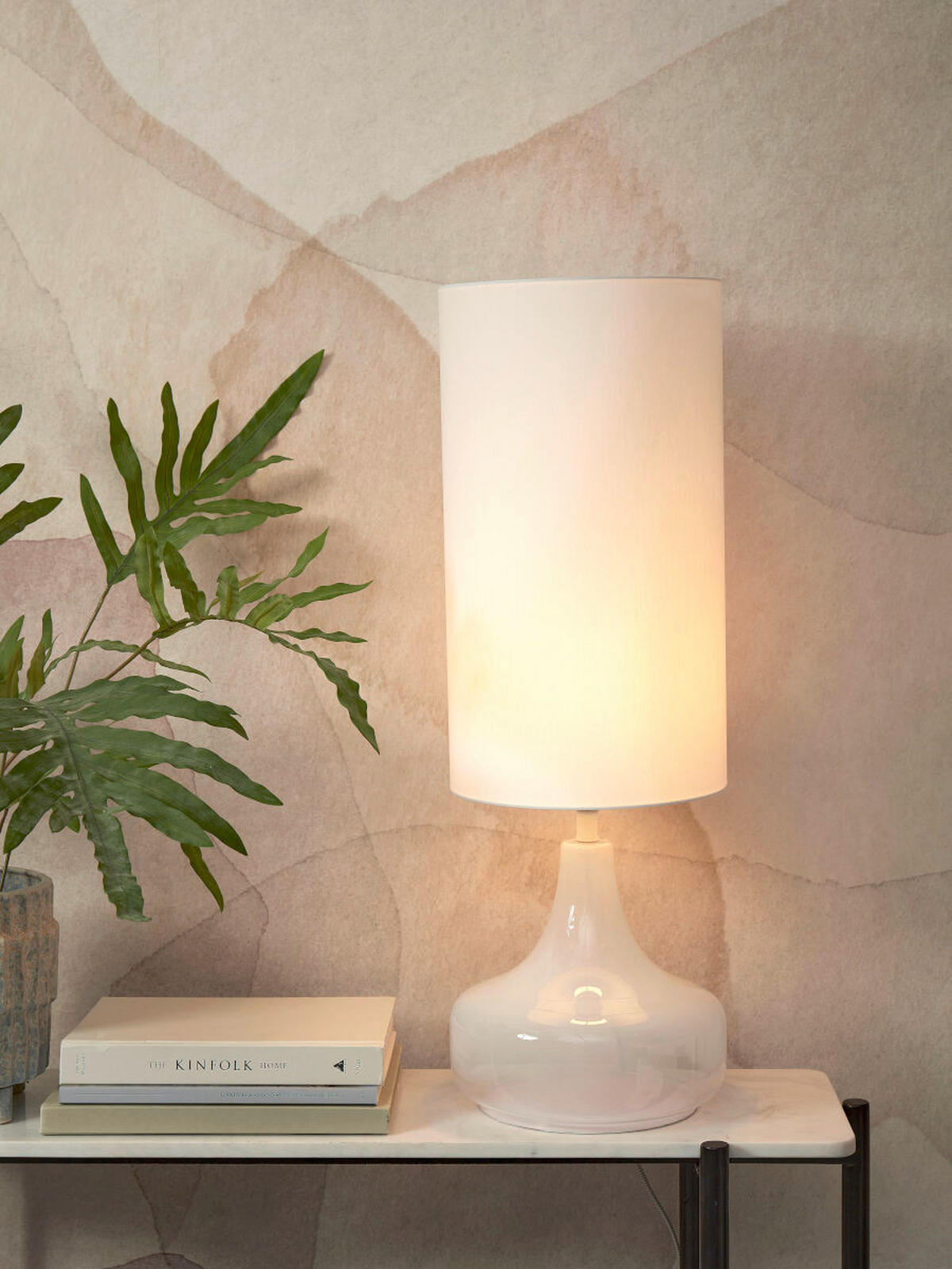 BORDSLAMPA 25/75 cm   - vit, Trend, textil (25/75cm) - It's about Romi