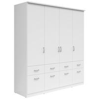 KLEIDERSCHRANK in Weiss  - Weiss/Silberfarben, Konventionell, Holzwerkstoff/Kunststoff (181/199/58cm) - Boxxx