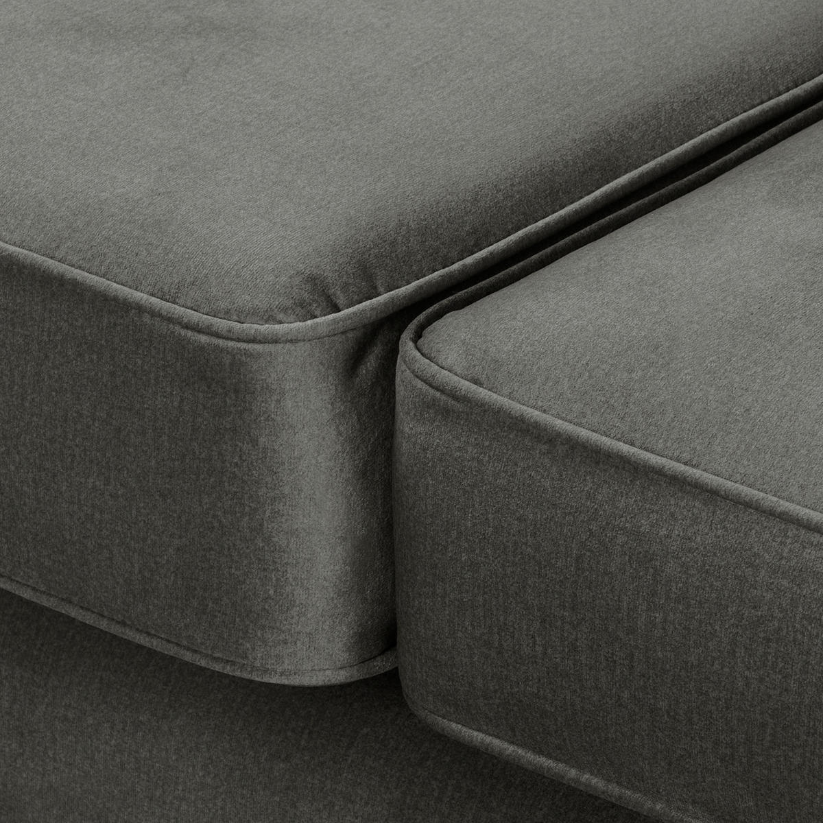 3-SITZER-SOFA Jersey in Velours Graphitfarben  - Dunkelbraun/Graphitfarben, Design, Holz/Textil (210/98/95cm) - P & B