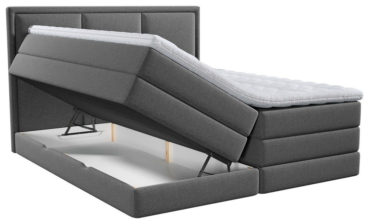 BOXSPRINGBETT 160/200 cm  in Anthrazit  - Anthrazit, Design, Kunststoff/Textil (160/200cm) - MID.YOU