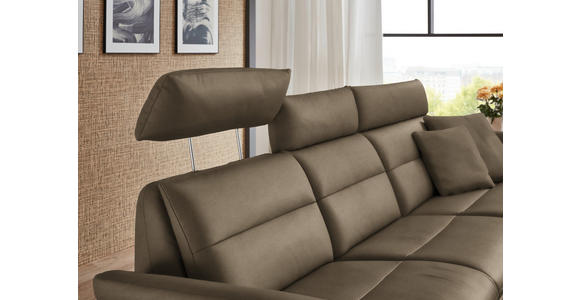ECKSOFA in Echtleder Hellbraun 300/157 cm - Hellbraun/Schwarz, Design, Leder/Metall (300/157cm) - Dieter Knoll