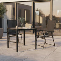 GARTENTISCHGRUPPE Aluminium  - Anthrazit/Schwarz, Basics, Glas/Metall (80/80/76cm) - Gardenson