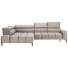 ECKSOFA Beige Webstoff  - Beige/Schwarz, Design, Textil/Metall (216/300cm) - Welnova