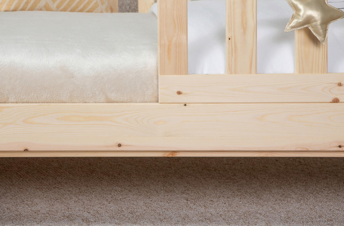 HAUSBETT 90/200 cm,  in Naturfarben, Altrosa  - Altrosa/Naturfarben, MODERN, Holz/Textil (90/200cm) - MID.YOU