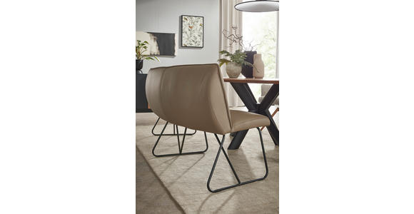 SITZBANK 212/88/81 cm Echtleder Mokka Metall - Anthrazit/Mokka, Design, Leder/Metall (212/88/81cm) - Valnatura