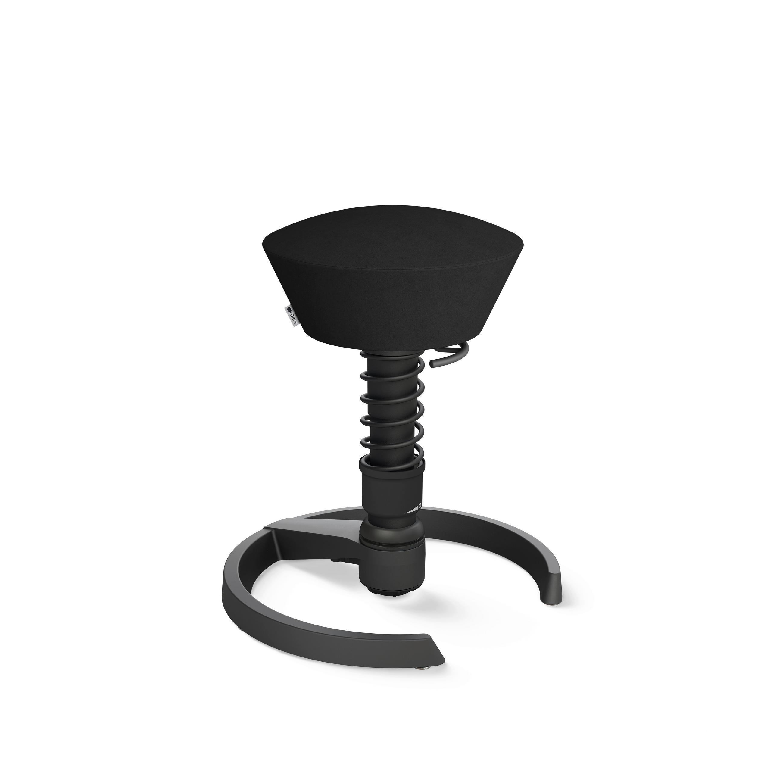 BÜROHOCKER Schwarz  - Schwarz, Basics, Textil/Metall (55/45,66/55cm) - Aeris