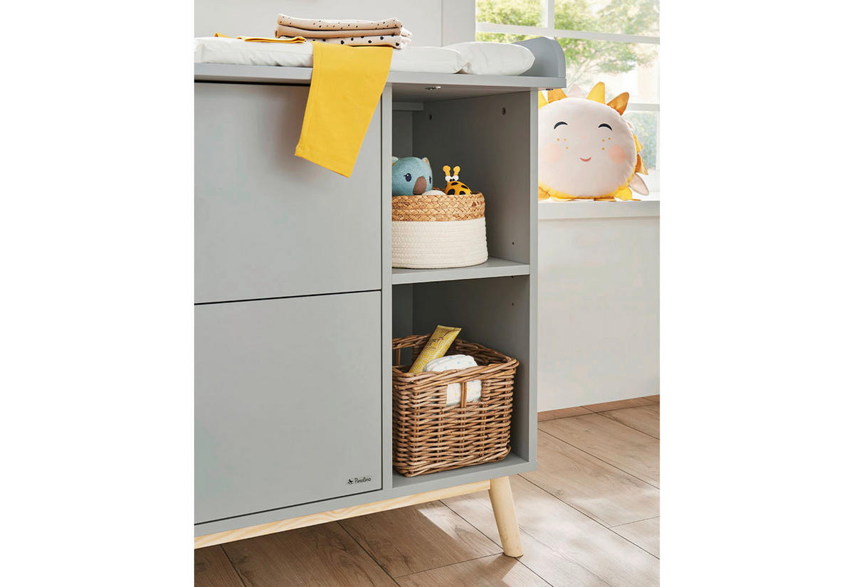 BABYZIMMER DUSK  - Eichefarben/Weiß, Basics, Holzwerkstoff - Pinolino