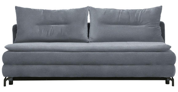 SCHLAFSOFA in Flachgewebe Graublau  - Graublau/Schwarz, MODERN, Textil/Metall (208/73/92/102cm) - Novel