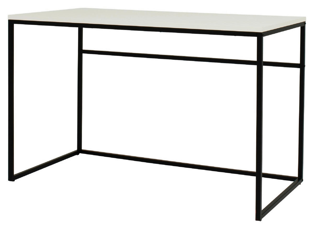 SCHREIBTISCH 118/60/75 cm  in Schwarz, Weiß  - Schwarz/Weiß, Design, Metall (118/60/75cm)