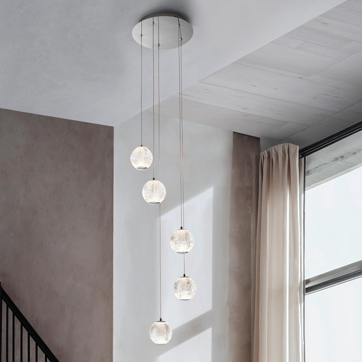 LED-PENDELLAMPA Allure 30/150 cm  - kromfärg/transparent, Design, metall/plast (30/150cm)