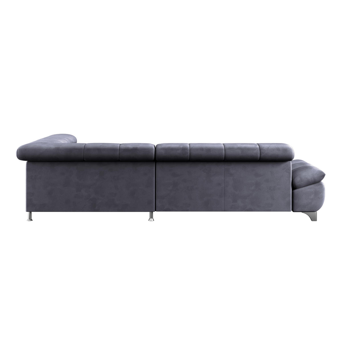 ECKSOFA Dunkelblau Chenille  - Chromfarben/Dunkelblau, KONVENTIONELL, Textil/Metall (312/234cm) - Livetastic