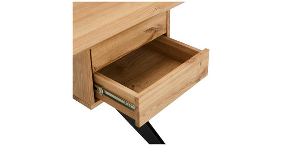 SCHREIBTISCH 160/70/75 cm  in Eichefarben  - Eichefarben/Schwarz, Natur, Holz/Metall (160/70/75cm) - Linea Natura