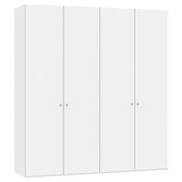 DREHTÜRENSCHRANK  in Weiß  - Silberfarben/Weiß, Design, Holzwerkstoff/Metall (203/220/59cm) - Jutzler