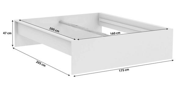 BETTRAHMEN 160/200 cm  in Weiß  - Weiß, KONVENTIONELL, Holzwerkstoff (160/200cm) - Hom`in